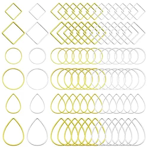 Ximalun Jewelry Findings 120pcs | 3 Shapes, Gold & Silver, 20-30mm | DIY Earring & Jewelry Supplies thumbnail 1