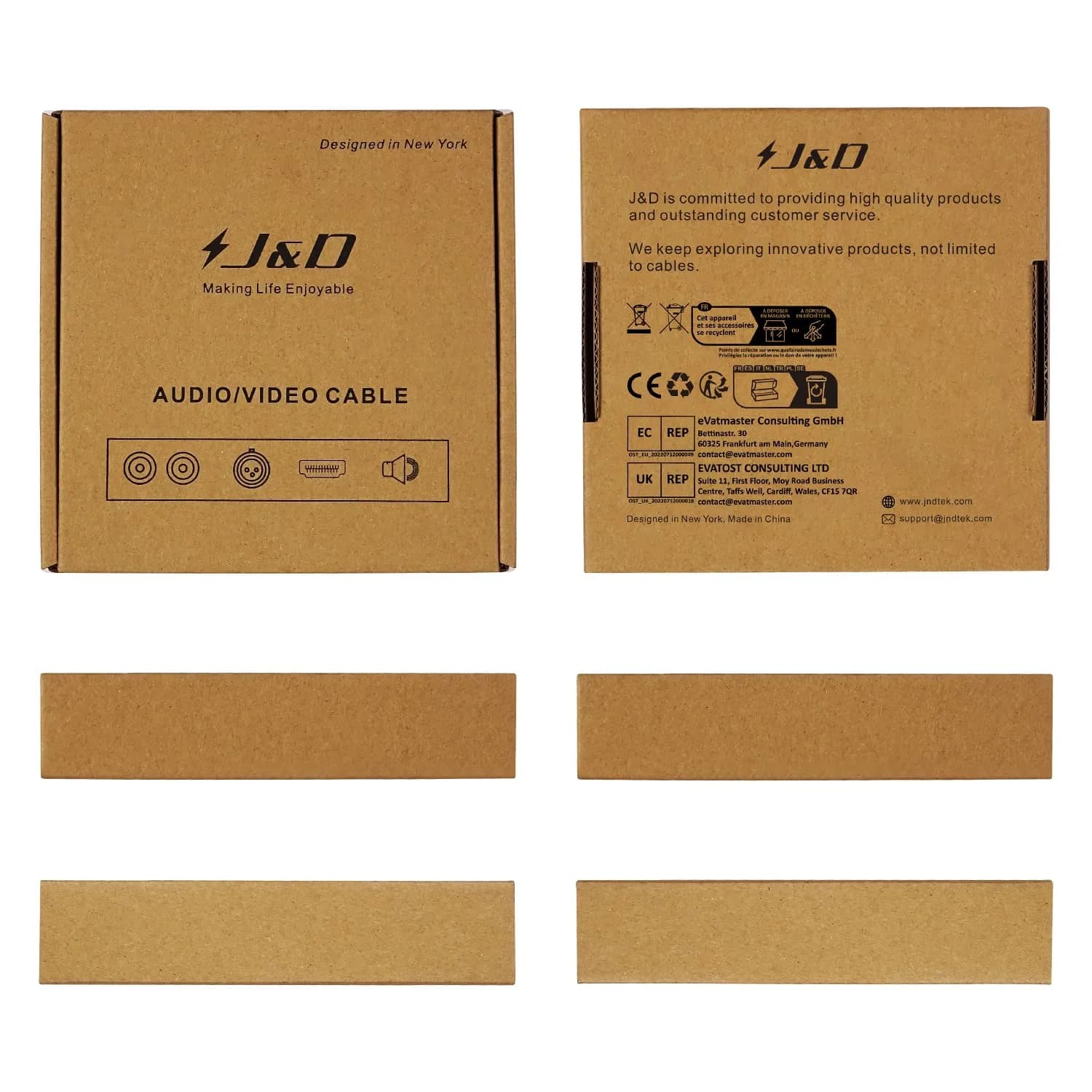J&D Dual 1/4 inch TS to Dual RCA Stereo Audio Interconnect Cable, Gold Plated 1.83 m (6 Feet) | Connects Audio Devices - view 8