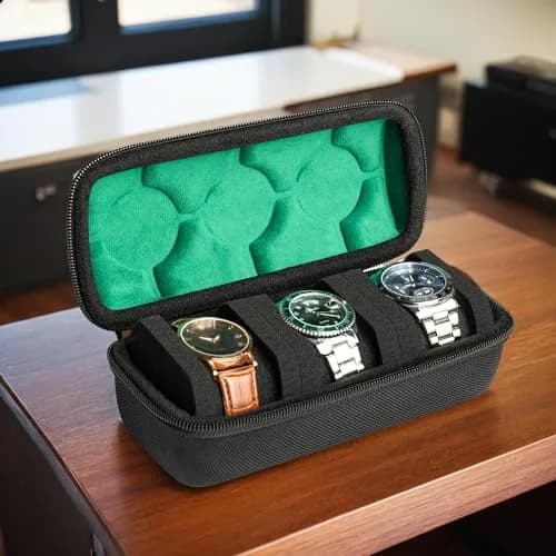 AUKURA Hard Watch Travel Case, 3 Slots | Compact Organizer with Anti-Move Pillow for Men & Women thumbnail 5