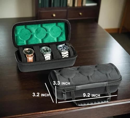 AUKURA Hard Watch Travel Case, 3 Slots | Compact Organizer with Anti-Move Pillow for Men & Women thumbnail 2