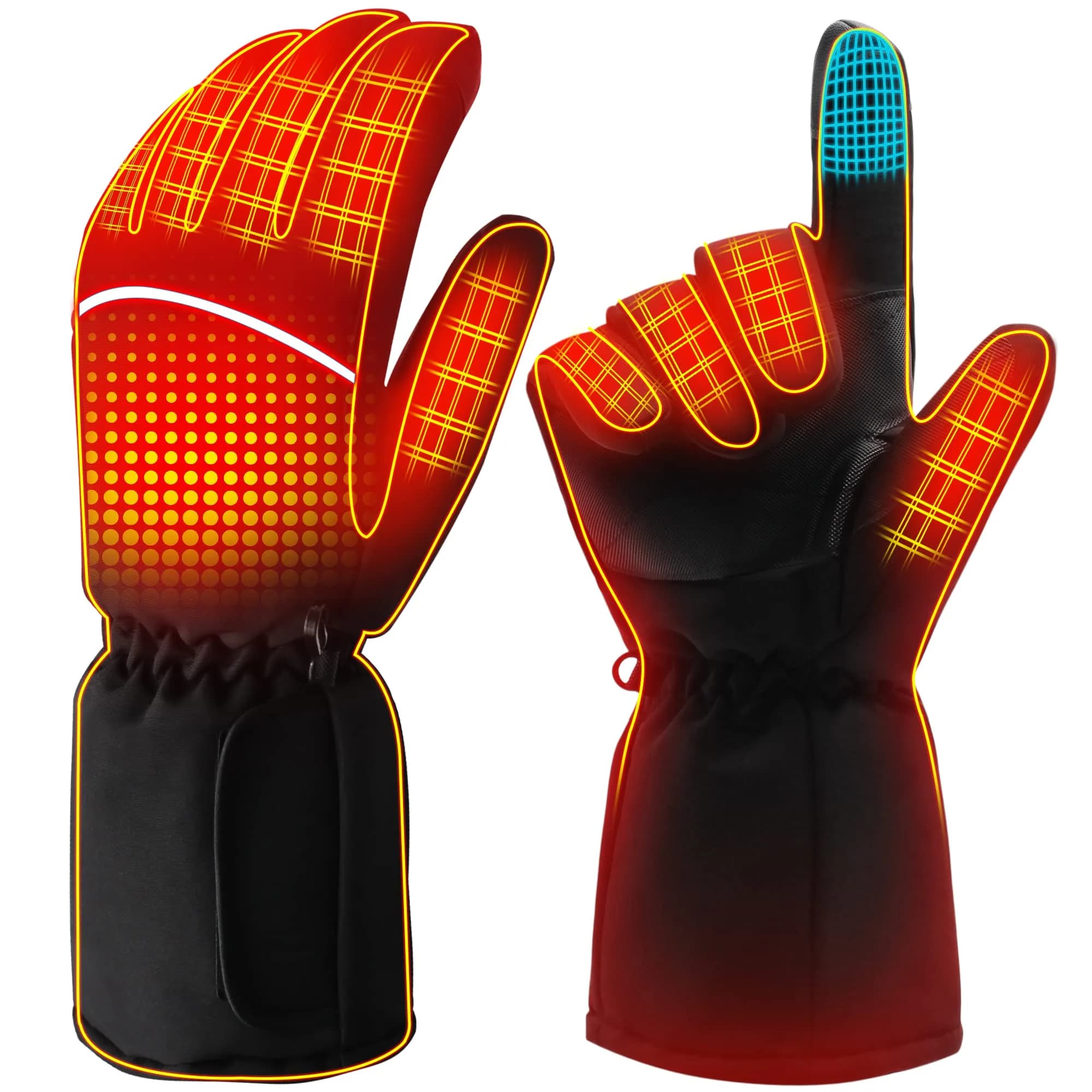 Magnolia Heated Gloves for Men Women | Battery Powered Electric Hand Warmers for Cold Weather — Black