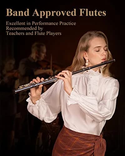 Eastar EFL-1S 16-Key Closed Hole C Flute Kit | Silver Plated Beginner Transverse Flute with Case & Cleaning Tools thumbnail 5