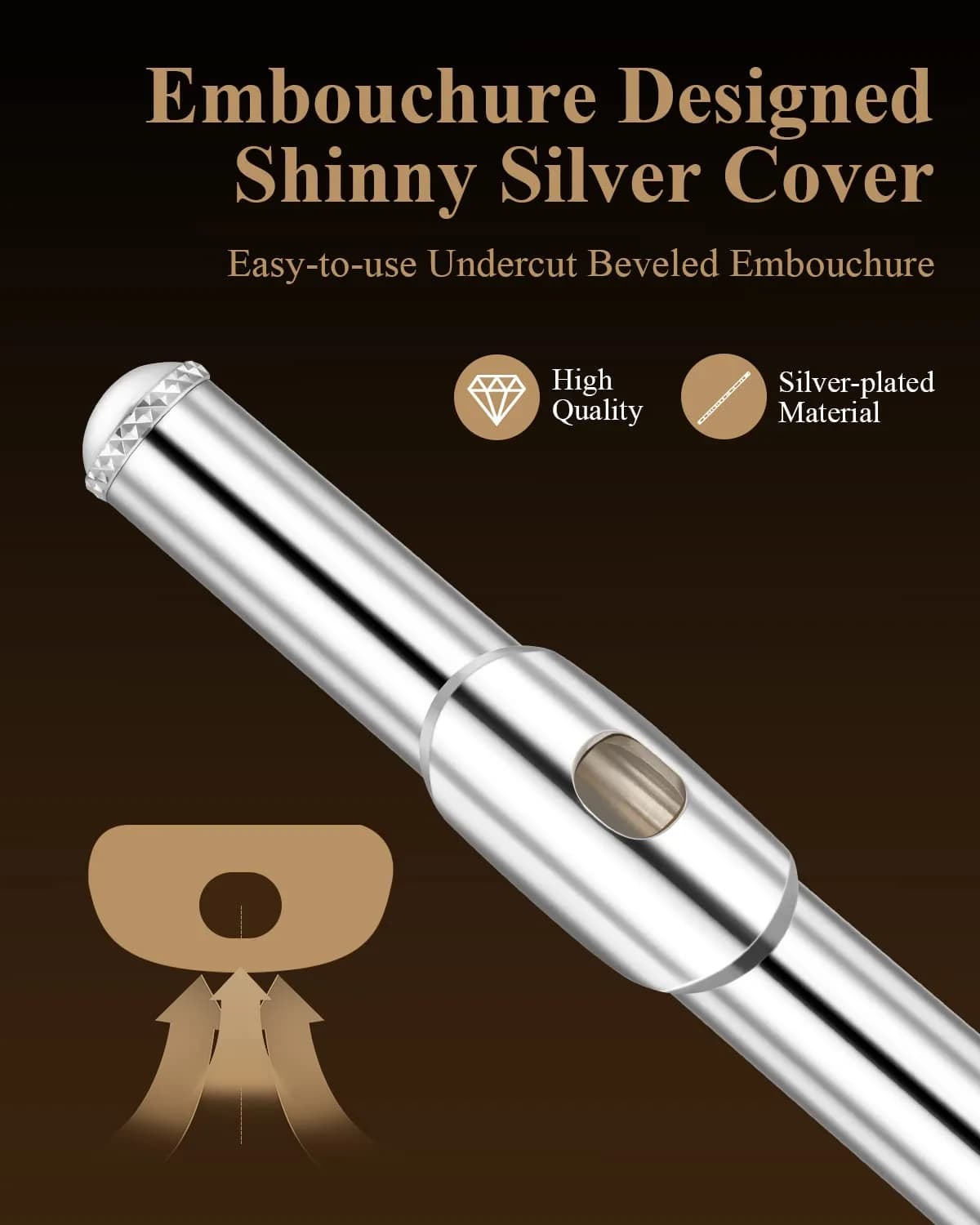 Eastar Advanced Silver Plated C Flute with 16 Keys and Offset G for Beginners - view 2