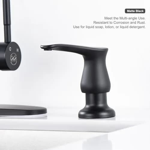GAGALIFE Built-in Soap Dispenser for Kitchen Sink with 500ml Bottle, Matte Black | Easy Refill & Installation thumbnail 8