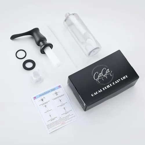GAGALIFE Built-in Soap Dispenser for Kitchen Sink with 500ml Bottle, Matte Black | Easy Refill & Installation thumbnail 9