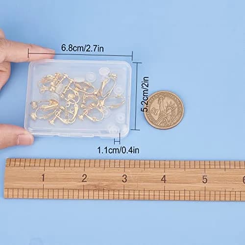 SUNNYCLUE Brass Clip-on Earring Findings Set - 12Pcs Golden Color Converter Posts & Dangles with Comfort Pads | Jewelry Making Supplies thumbnail 7