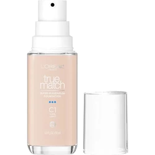 L'Oreal Paris True Match Super-Blendable Foundation, C1 Light | Natural, Vegan & Sensitive Skin Friendly — C1, Light