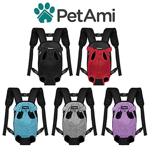 PetAmi Dog Carrier Backpack, Adjustable Ventilated Pet Sling for Small Medium Dogs & Cats, Large, 12-16 lbs, Purple | Lightweight & Expandable thumbnail 7