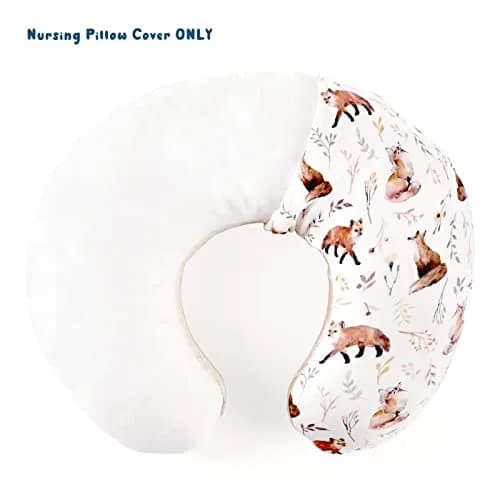GRSSDER Nursing Pillow Cover Stretchy Minky Removable Slipcover for Breastfeeding Pillows, Ultra Soft Comfortable Fox Pattern (22.5 x 18 inches) thumbnail 6