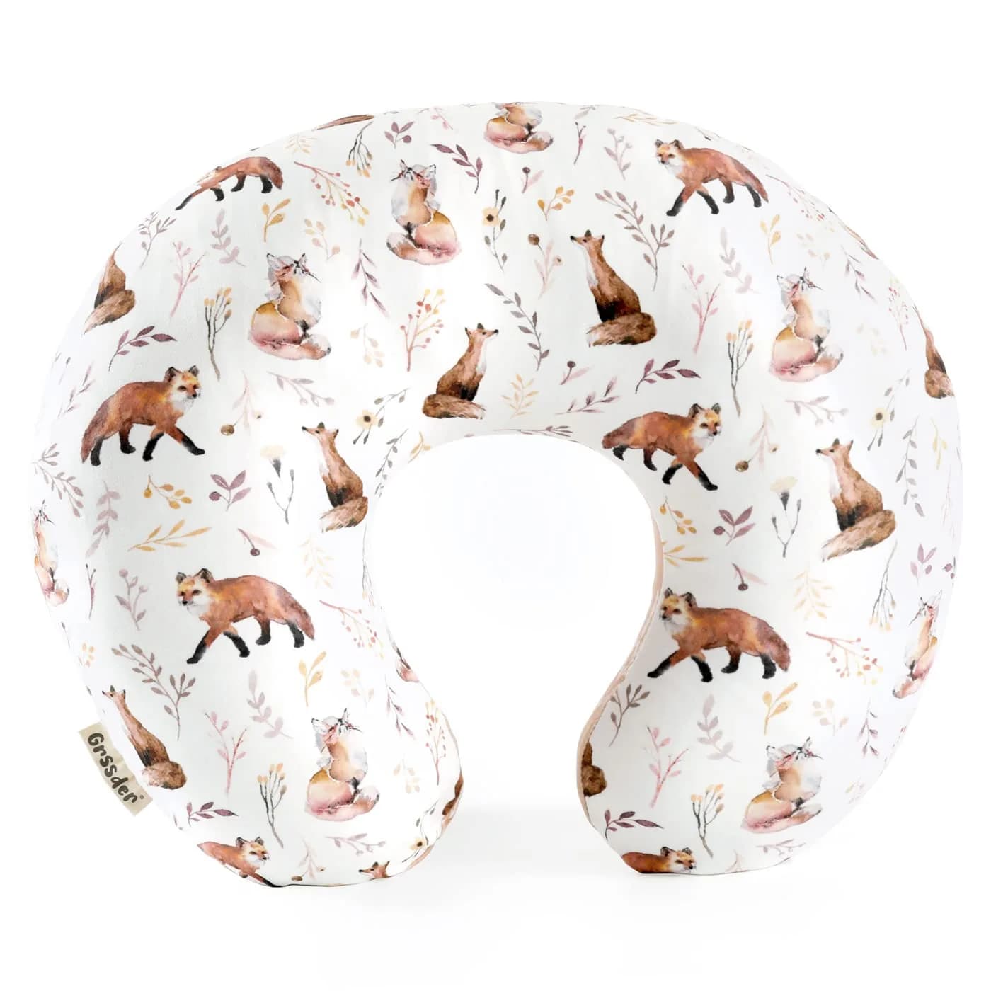 GRSSDER Stretchy Minky Nursing Pillow Cover - Whale Sea World Pattern - 55cm x 50cm (21.7" x 19.7") — Darksalmon