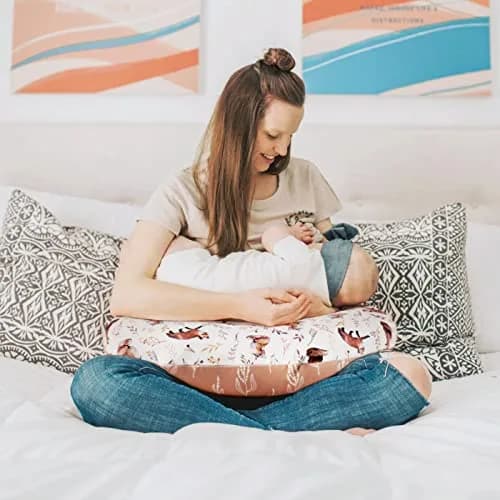 GRSSDER Nursing Pillow Cover Stretchy Minky Removable Slipcover for Breastfeeding Pillows, Ultra Soft Comfortable Fox Pattern (22.5 x 18 inches) thumbnail 2