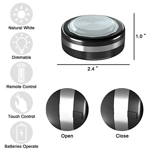 Starxing Wireless LED Under-Cabinet Puck Lights with Remote | Modern White Light for Kitchen & Closet thumbnail 2