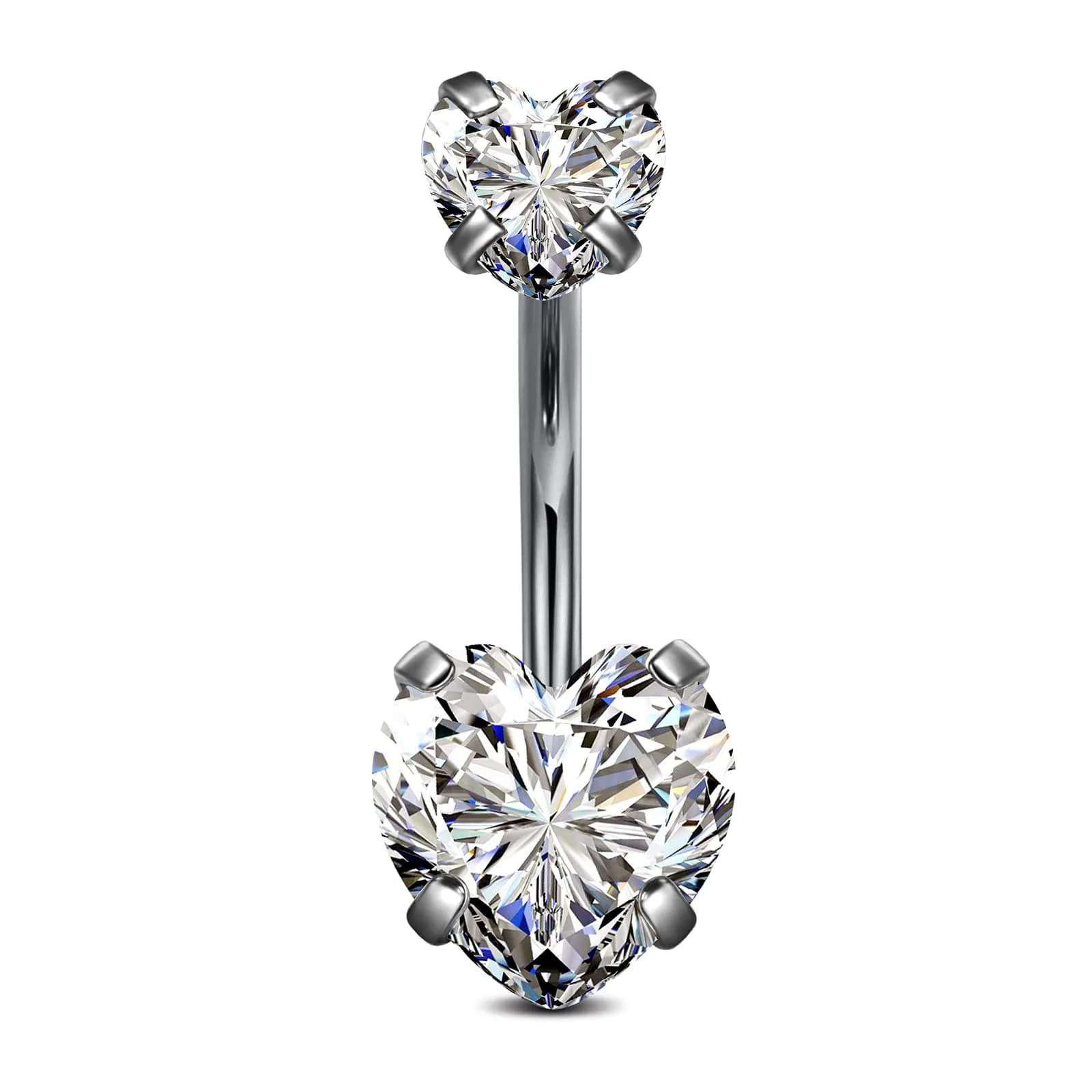 CIZME G23 Solid Titanium Belly Button Rings 14G | Hypoallergenic 10mm Bar for Sensitive Skin — Silver
