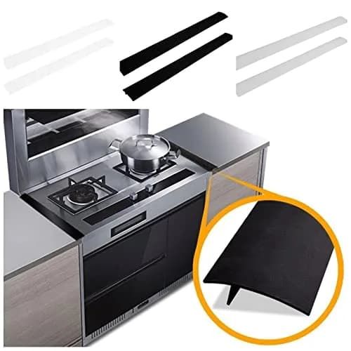 DOOHOOKIT Flexible Kitchen Stove Gap Covers 2 Pack 21 Inches Black | Seals Gaps Between Counter and Stovetop thumbnail 2