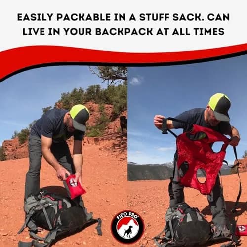 Fido Pro Airlift Emergency Dog Rescue Sling Red XL (576g) | Assisted Carry for Injured Dogs thumbnail 5