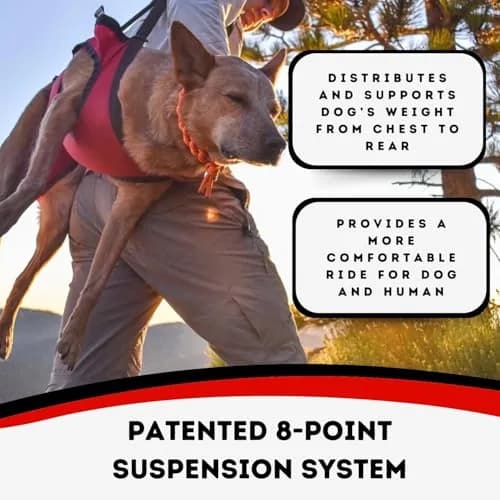 Fido Pro Airlift Emergency Dog Rescue Sling Red XL (576g) | Assisted Carry for Injured Dogs thumbnail 6