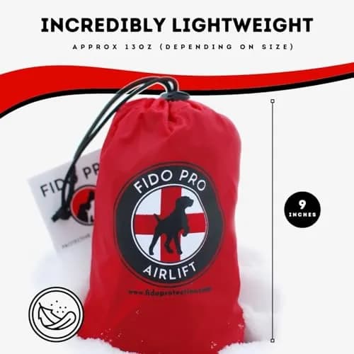 Fido Pro Airlift Emergency Dog Rescue Sling Red XL (576g) | Assisted Carry for Injured Dogs thumbnail 7