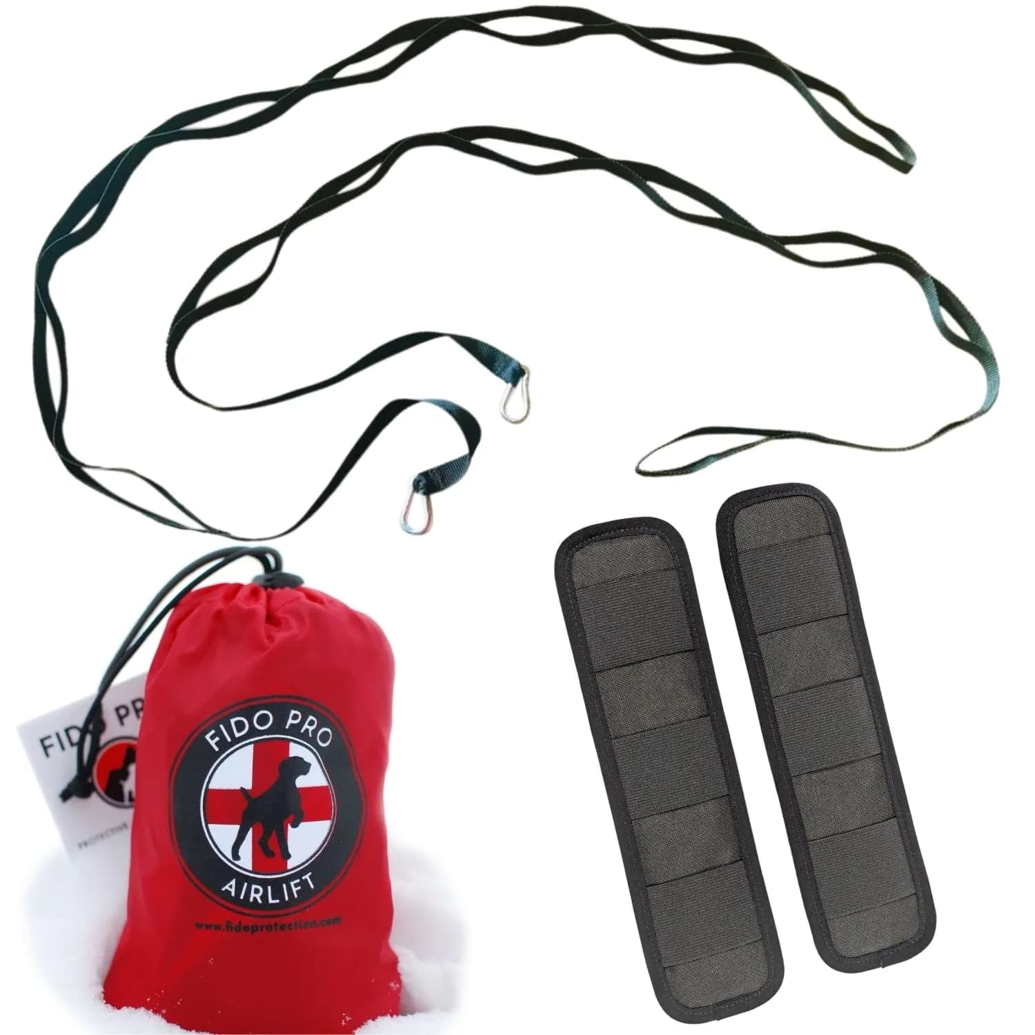 Fido Pro Airlift Emergency Dog Rescue Sling Red XL (576g) | Assisted Carry for Injured Dogs — Red
