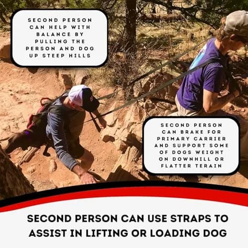 Fido Pro Airlift Emergency Dog Rescue Sling Red XL (576g) | Assisted Carry for Injured Dogs thumbnail 3
