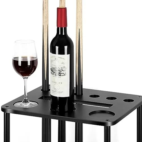 smusei Pool Cue Rack Floor Stand Holds 6 Cues | Modern Black Billiard Table Accessory thumbnail 3