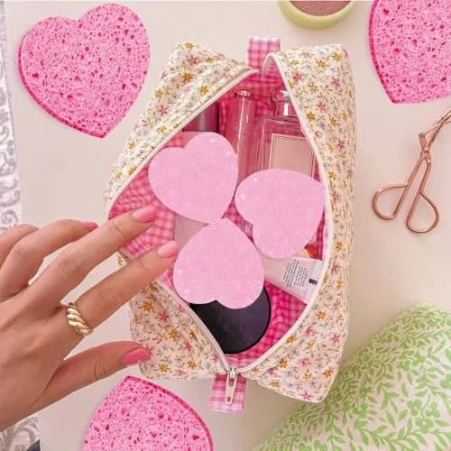 Spunspon Compressed Facial Sponges Pink Heart Shape 50 Count (1 Pack) | Gentle Daily Face Wash & Makeup Removal thumbnail 7