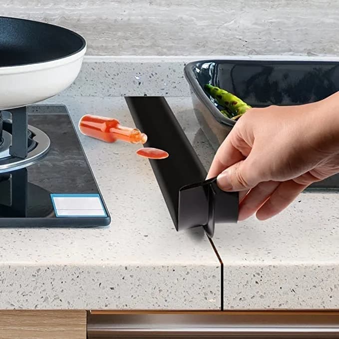 DOOHOOKIT 53 cm (21 in) Silicone Stove Gap Covers - Black | USA-Made Food-Grade Silicone for a Cleaner Kitchen - view 3