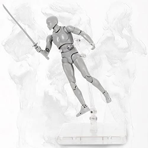 Haniforever Articulated Manikin Figure 15 cm (6 inch) Male Grey | Realistic Poseable Artist Model for Sketching thumbnail 4