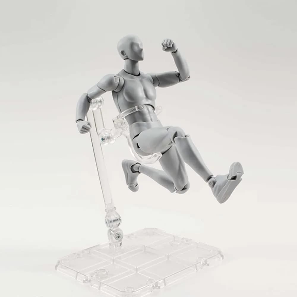 Haniforever Articulated Manikin Figure 15 cm (6 inch) Male Grey | Realistic Poseable Artist Model for Sketching - view 5