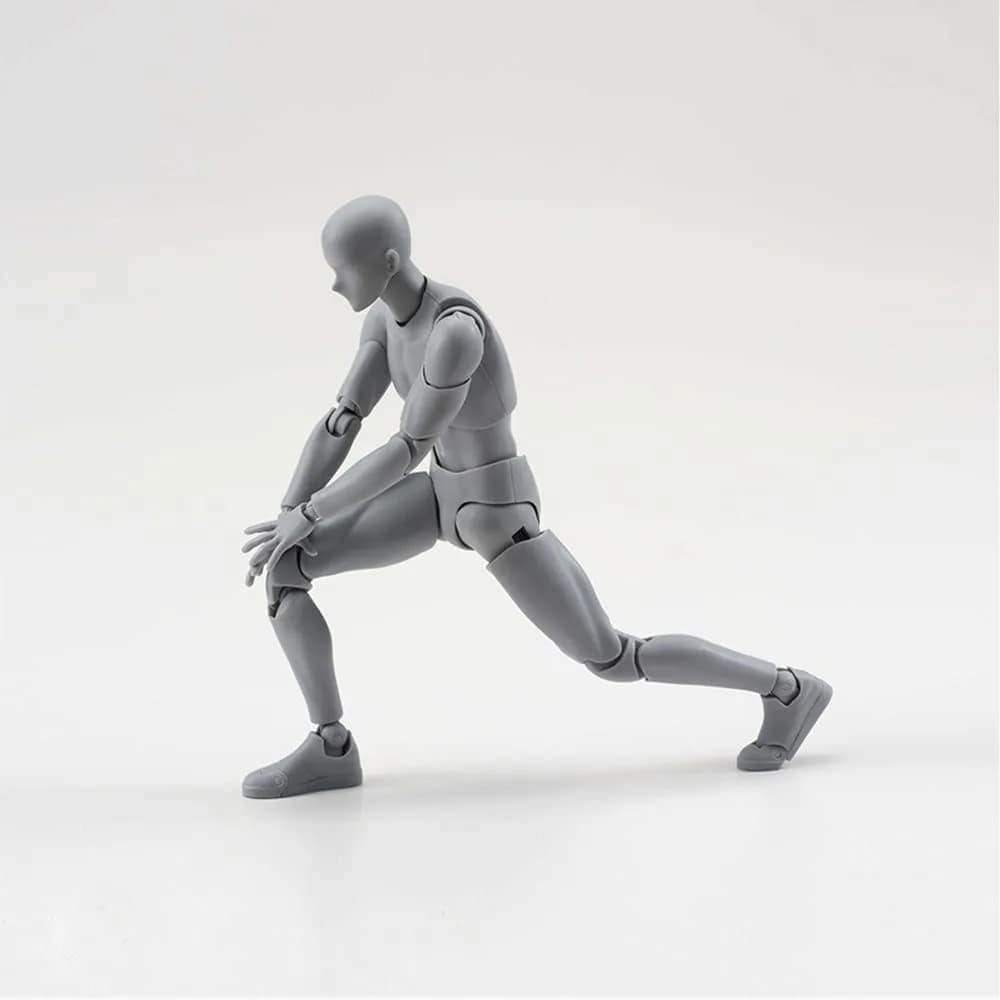 Haniforever Articulated Manikin Figure 15 cm (6 inch) Male Grey | Realistic Poseable Artist Model for Sketching - view 7