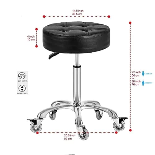 McDooFly Adjustable Heavy Duty Stool - Swivel Backless Chair for Home & Office, 22-30 in thumbnail 2