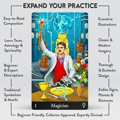 AstroMatrix Tarot Deck with Comprehensive Guide – Modern Symbolism and Enhanced Digital Interpretations for All Levels thumbnail 3