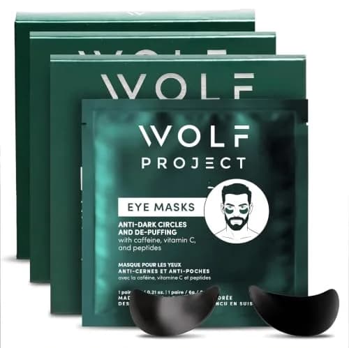The Wolf Project Under Eye Patches for Dark Circles & Puffiness | Cooling Caffeine Hydrogel Masks for Men thumbnail 1