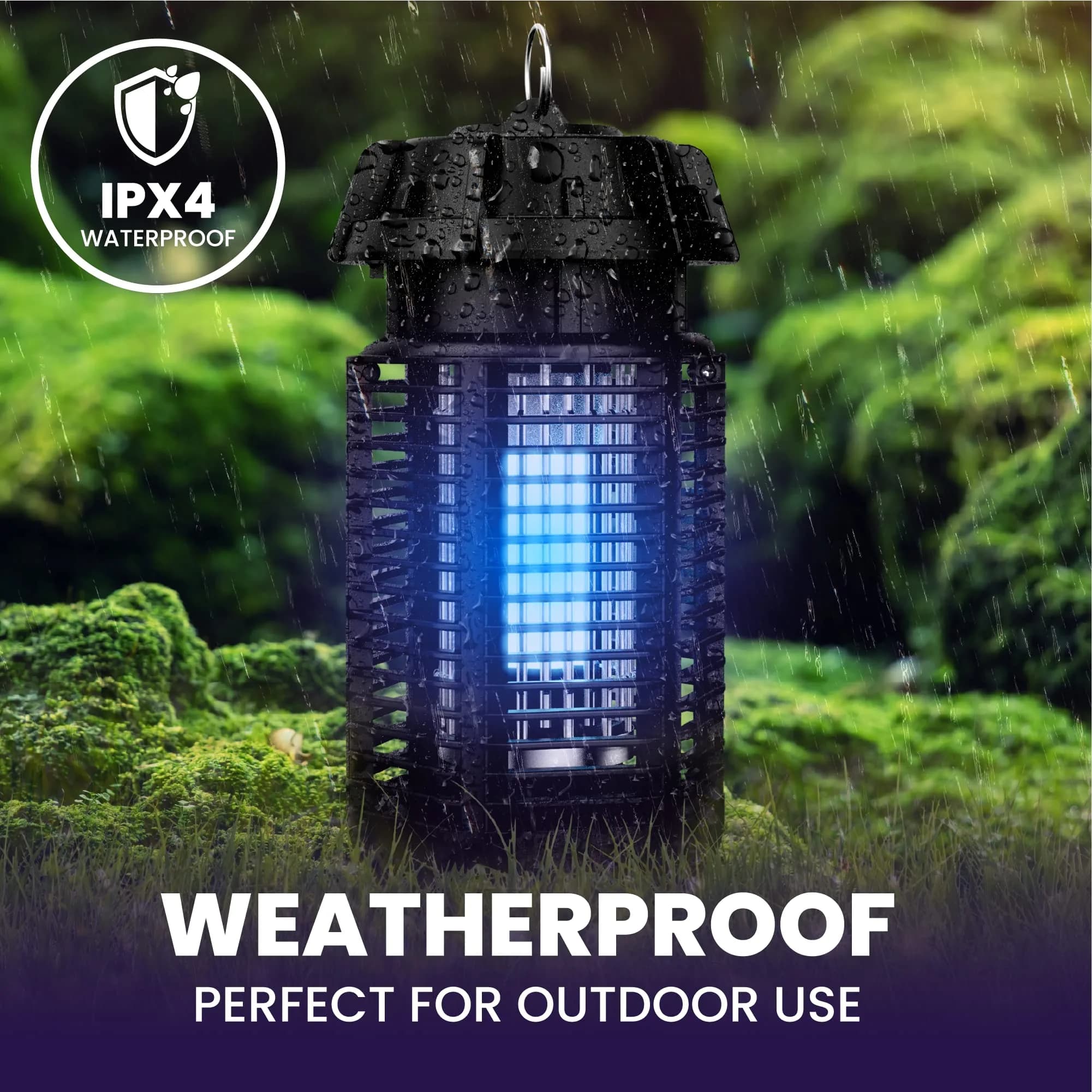 LiBa Outdoor Bug Zapper 4000V 20W IPX4 Waterproof Insect Killer for Yard | 1600 sqft Coverage - view 6