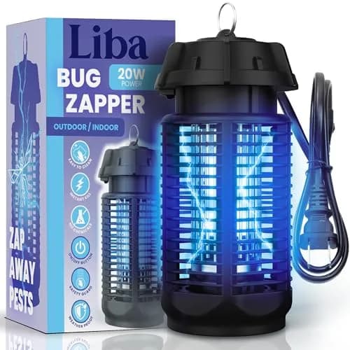 LiBa Outdoor Bug Zapper 4000V 20W IPX4 Waterproof Insect Killer for Yard | 1600 sqft Coverage thumbnail 1