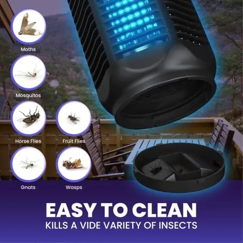 LiBa Outdoor Bug Zapper 4000V 20W IPX4 Waterproof Insect Killer for Yard | 1600 sqft Coverage thumbnail 3