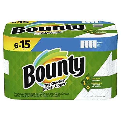 Bounty Select-A-Size Regular White Paper Towels, 2-Ply, 83 Sheets per Roll, 6 Rolls thumbnail 1