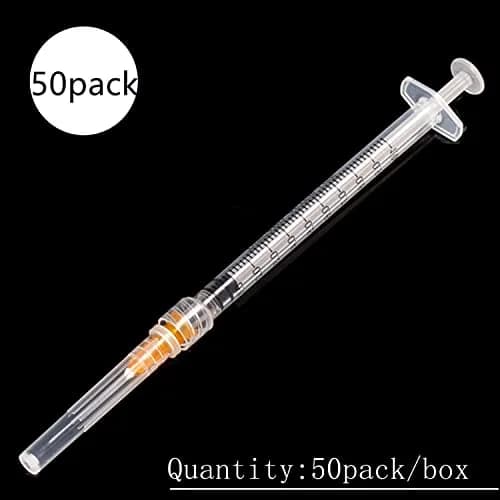 Fovafod 1ml 25Ga Plastic Syringe Pack of 50 | Precise Liquid Dispensing for Lab & Industrial Use thumbnail 5