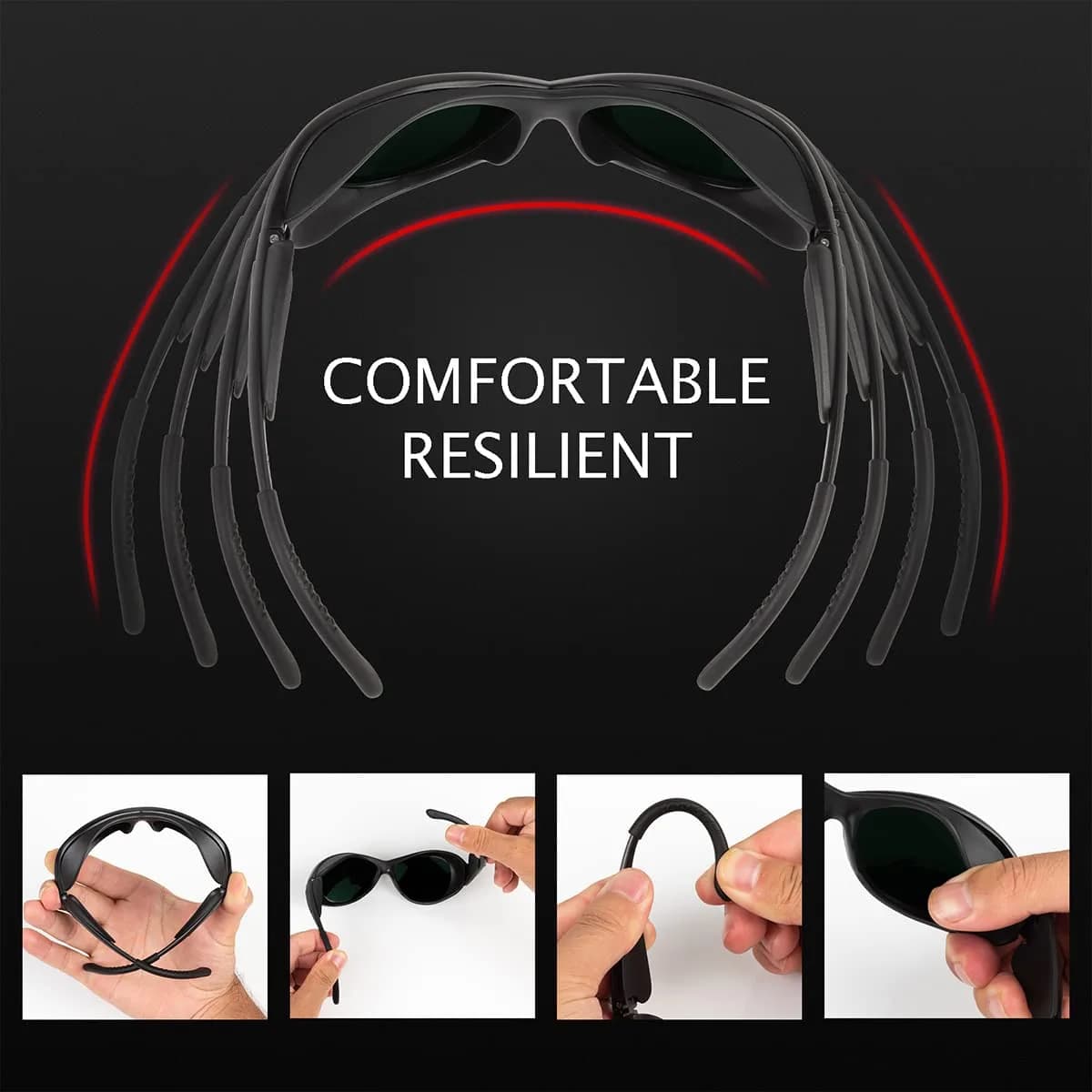Dubofu Professional Red Light Therapy Glasses, Eye Protection for Red & Near Infrared Light Therapy, OD3+ Comfortable Goggles for Red Light Panel & Infrared Therapy - view 6