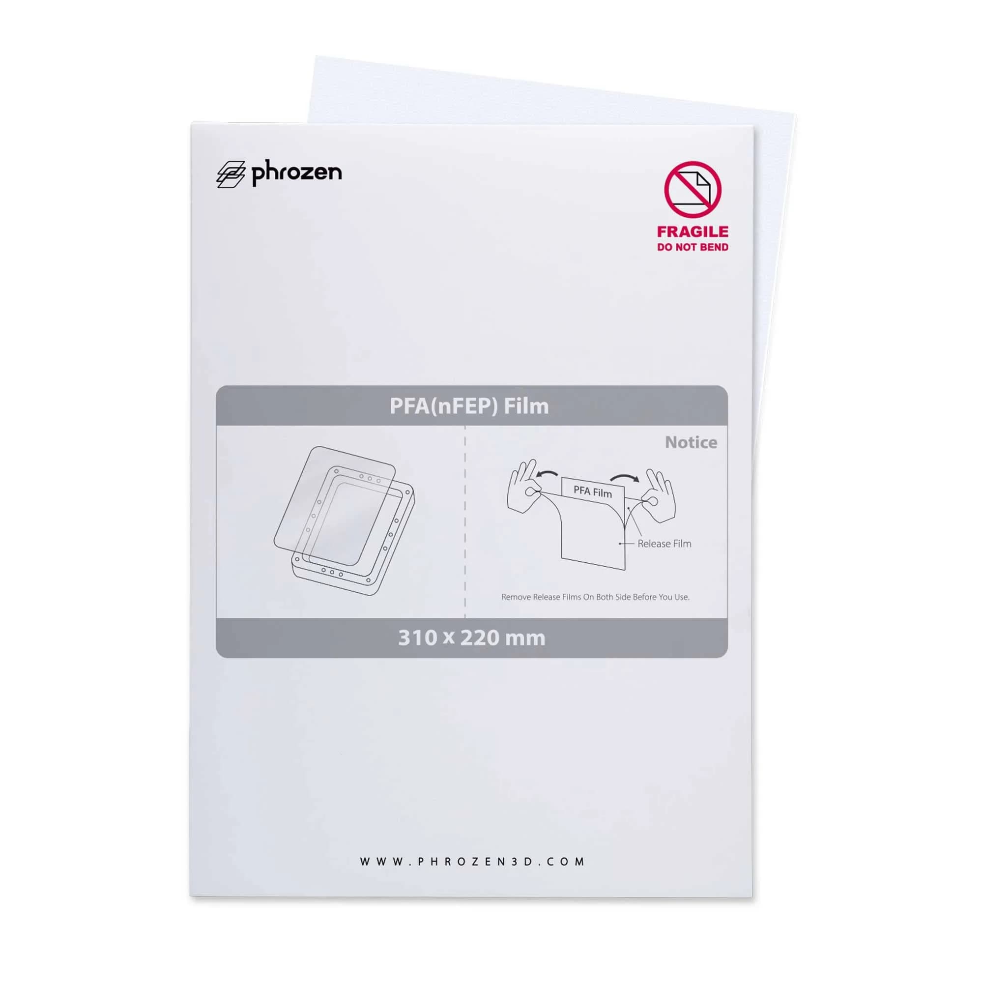 Phrozen PFA nFEP Film for Mighty 8K 12K Revo 14K 16K, 310 x 220 mm | High UV Transmittance Resin Printing — 310X220