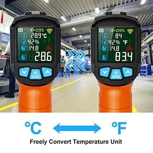 Temirup Infrared Thermometer Gun -58°F to 1472°F | Non Contact Digital Laser Temp Gun with Color LCD thumbnail 8