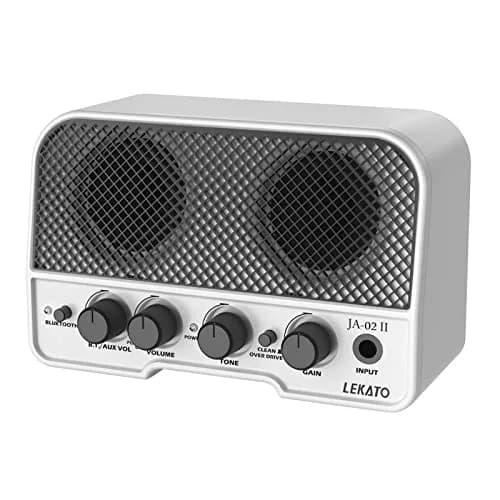 LEKATO Mini Guitar Amp 5W White | Rechargeable, Portable, Wireless Bluetooth Practice thumbnail 8