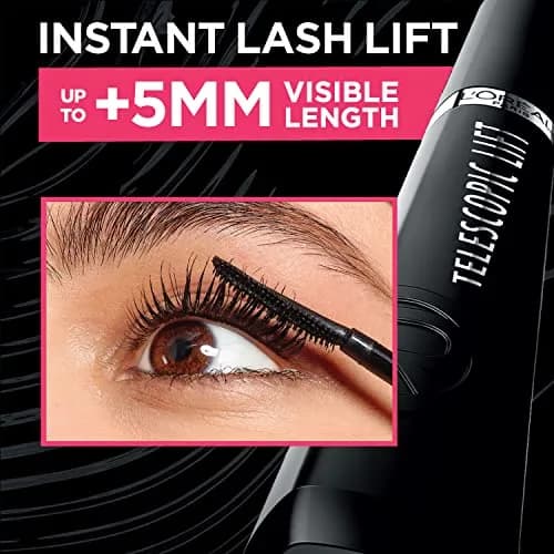 L'Oreal Paris Telescopic Lift Mascara 0.33 Fl Oz | Lengthening & Volumizing Lash Lift for Sensitive Eyes thumbnail 4