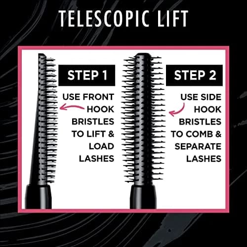 L'Oreal Paris Telescopic Lift Mascara 0.33 Fl Oz | Lengthening & Volumizing Lash Lift for Sensitive Eyes thumbnail 6
