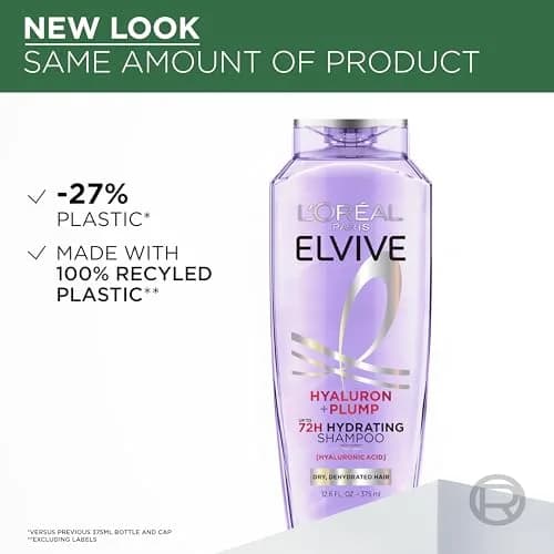 L'Oreal Paris Elvive Hyaluron Plump Shampoo, 12.6 Fl Oz | Hydrates & Adds Shine for Dry Hair thumbnail 5