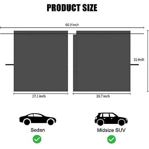 MEEWOO Blackout Suede Car Divider Privacy Curtain for Front & Rear Seat Partition - Small (79 x 39.5 inch) thumbnail 3