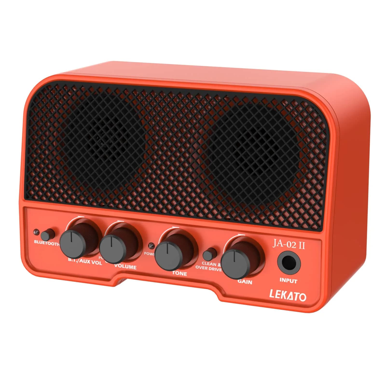 LEKATO Mini Guitar Amp 5W Orange | Rechargeable, Portable, Wireless Bluetooth Practice Amp