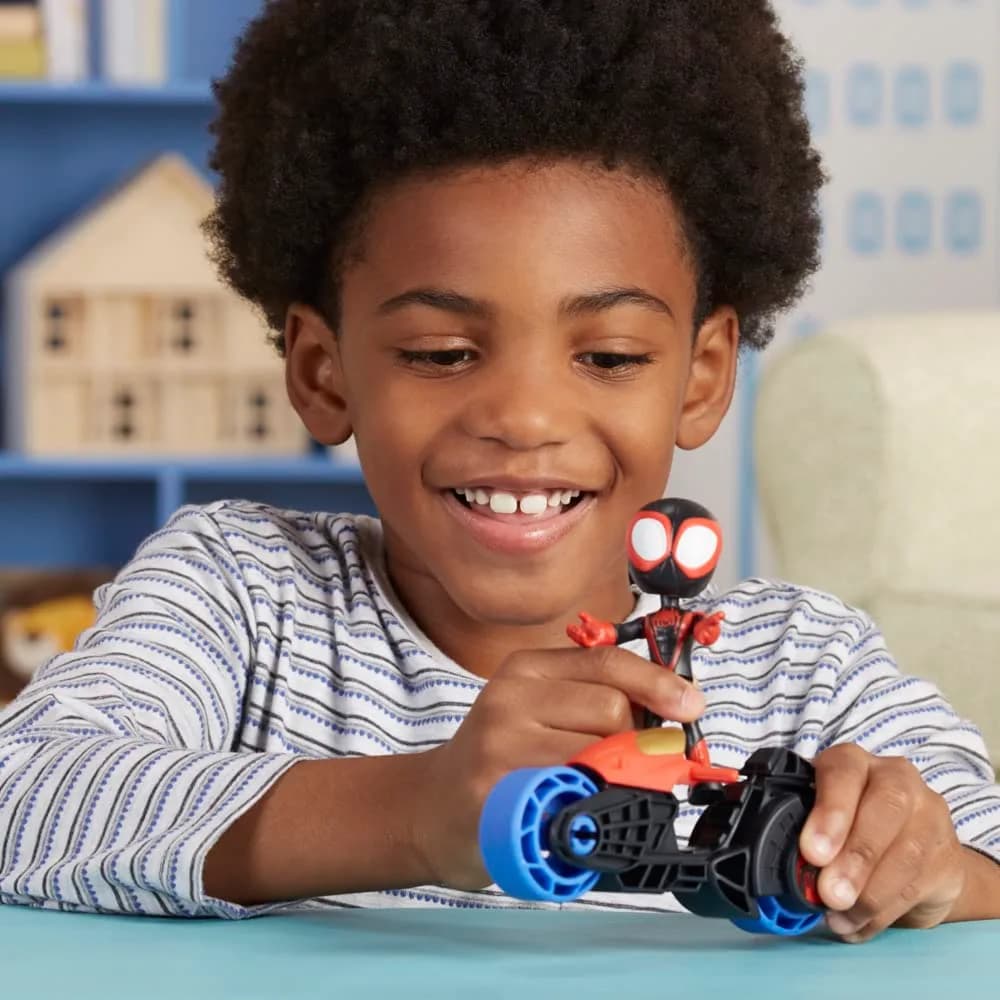 Spidey and His Amazing Friends Miles Morales Action Figure with Toy Motorcycle, Preschool Toys, 150g (0.33lb) | Ages 3 and Up - view 6