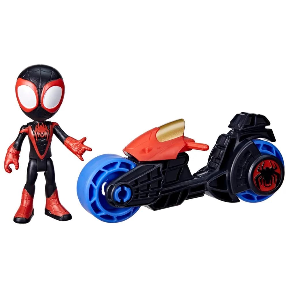 Spidey and His Amazing Friends Miles Morales Action Figure with Toy Motorcycle, Preschool Toys, 150g (0.33lb) | Ages 3 and Up - main product image