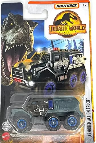 Hot Wheels Matchbox Armored Action Truck | Jurassic World Series 6 in x 6 in x 4 in | Diecast, Green, Modern thumbnail 1