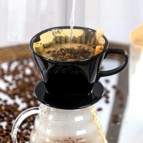 LHUKSGF Pour Over Ceramic Coffee Dripper 2 Cups | High-Quality Ceramic, Portable & Durable thumbnail 4